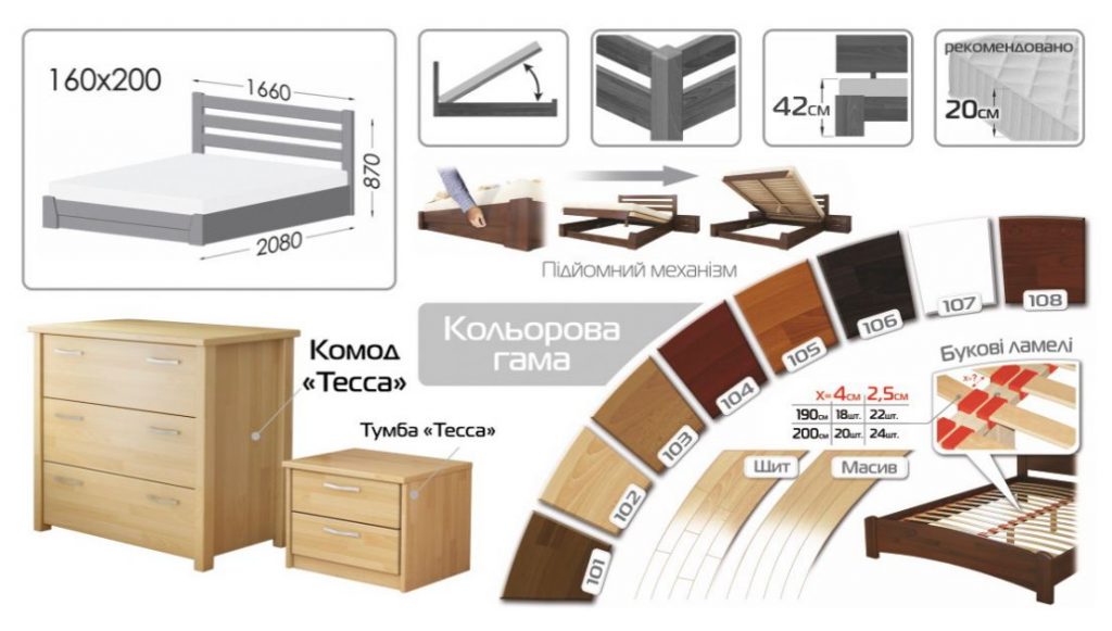 Ліжко двоспальне "СЕЛЕНА"